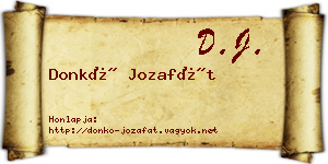 Donkó Jozafát névjegykártya